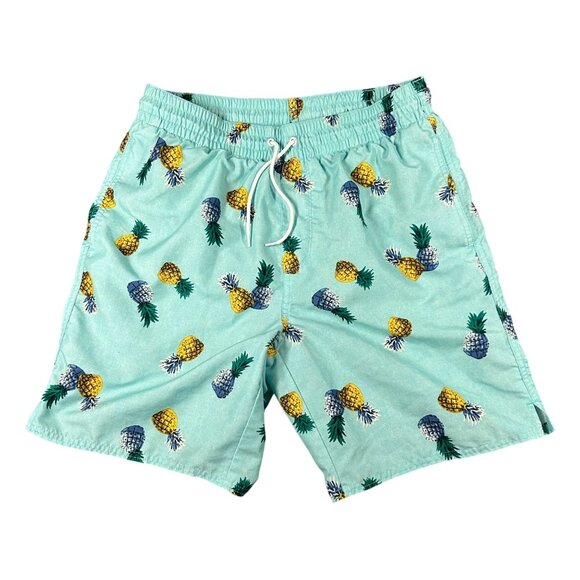 Old Navy Mens Medium Pineapples Printed Swim Trunks Shorts Lined Pull On - Picture 1 of 7